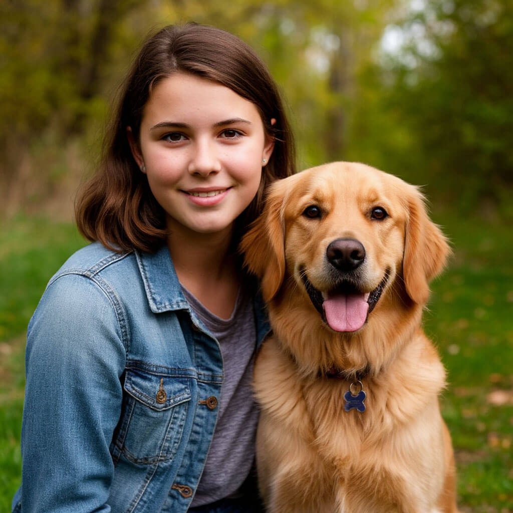 Customer with dog Max