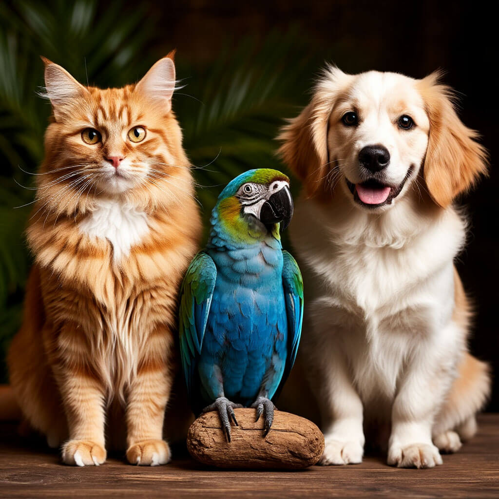 Happy pets representing our mission
