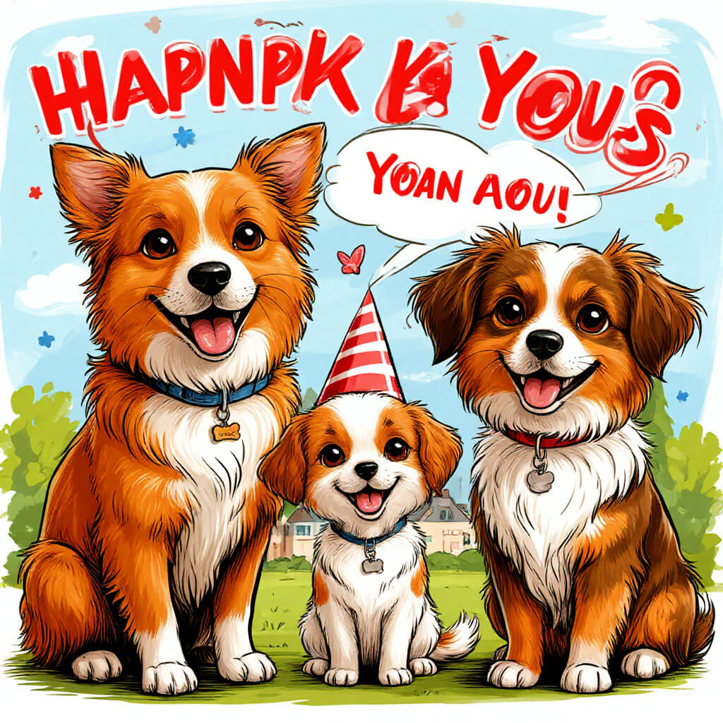 Happy pets saying thank you